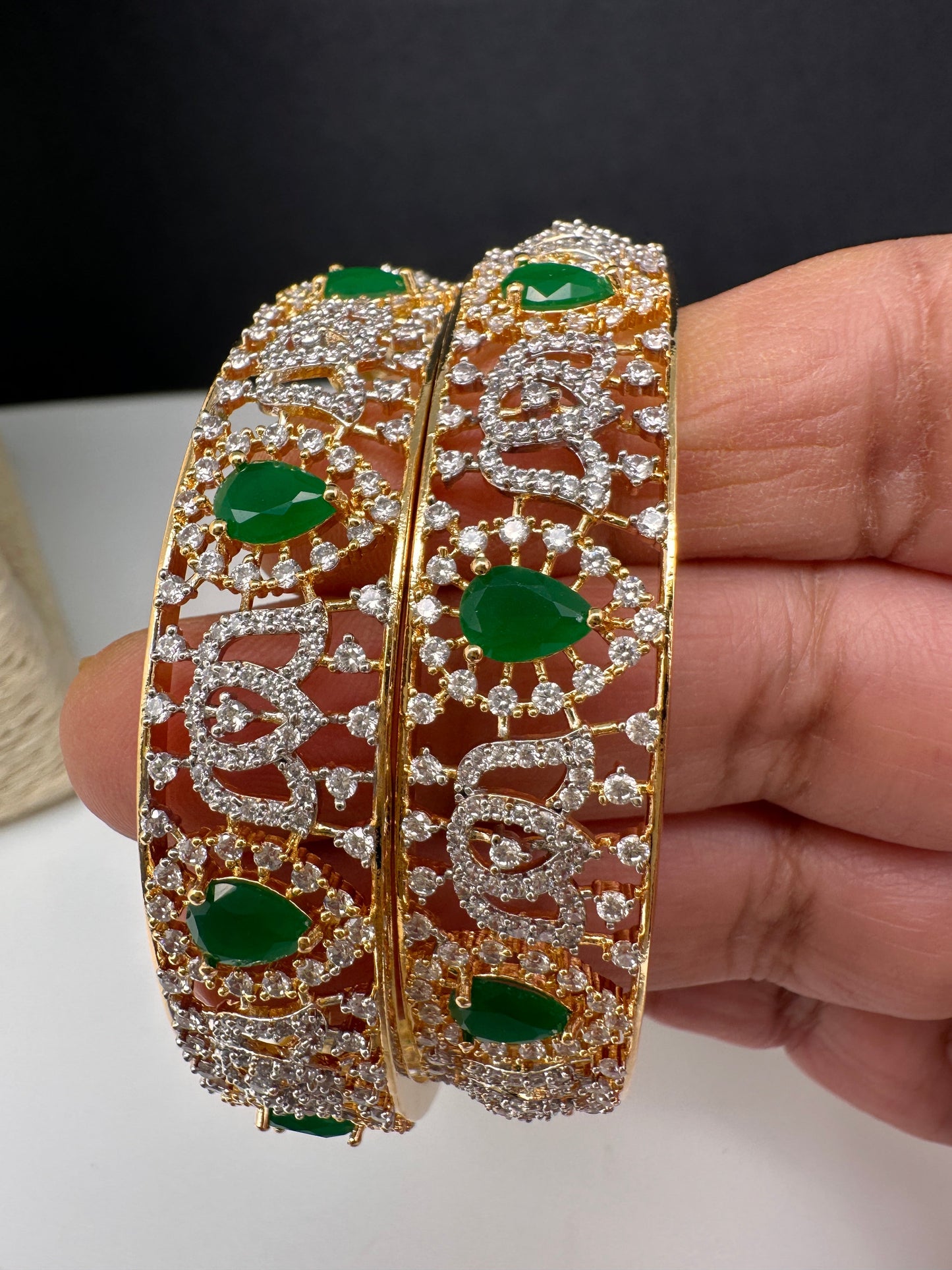 AD Emerald Diamond Bangles