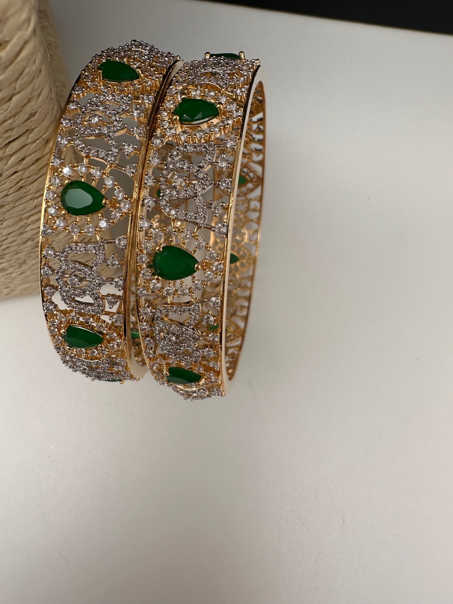 AD Emerald Diamond Bangles