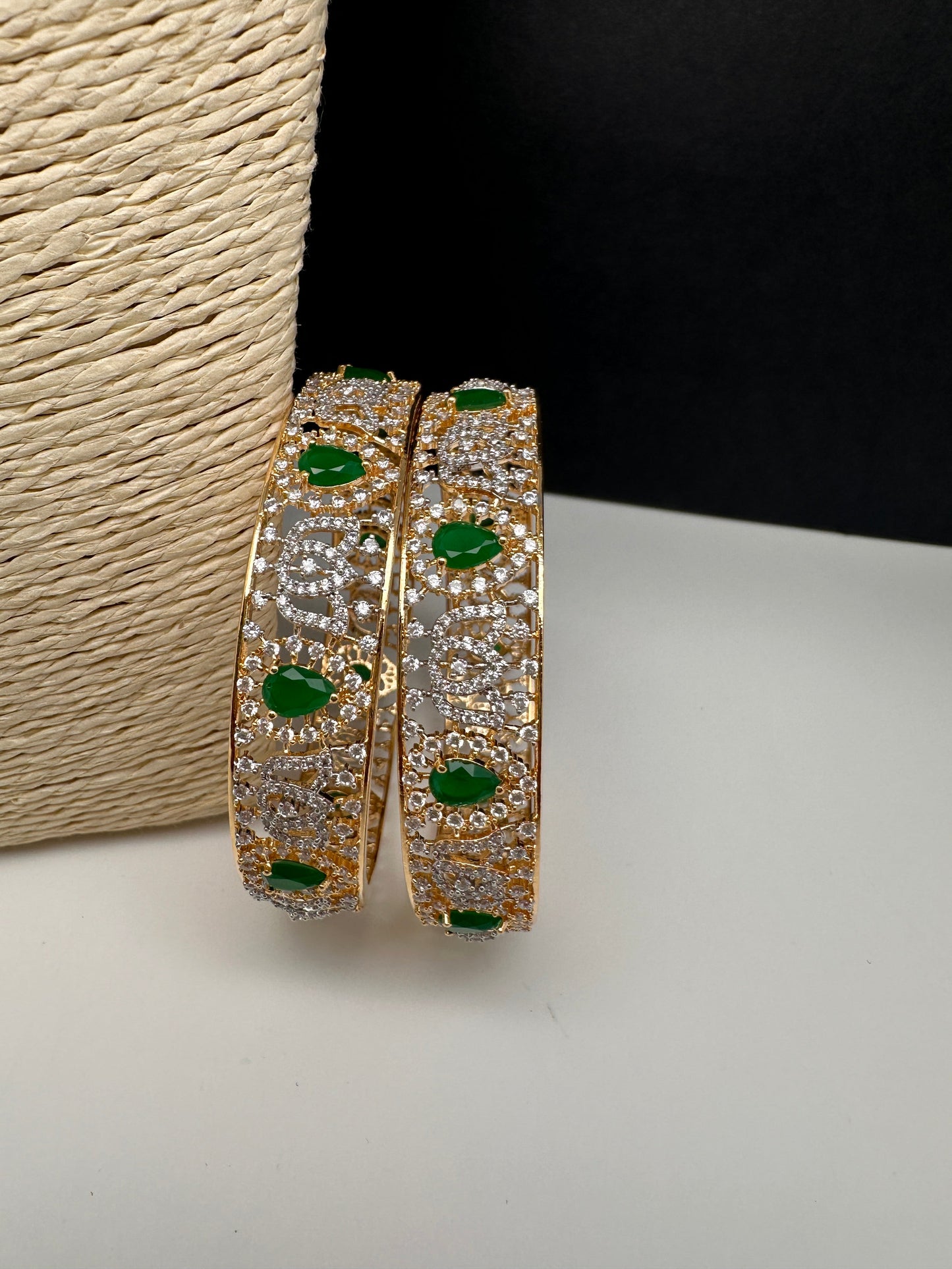 AD Emerald Diamond Bangles