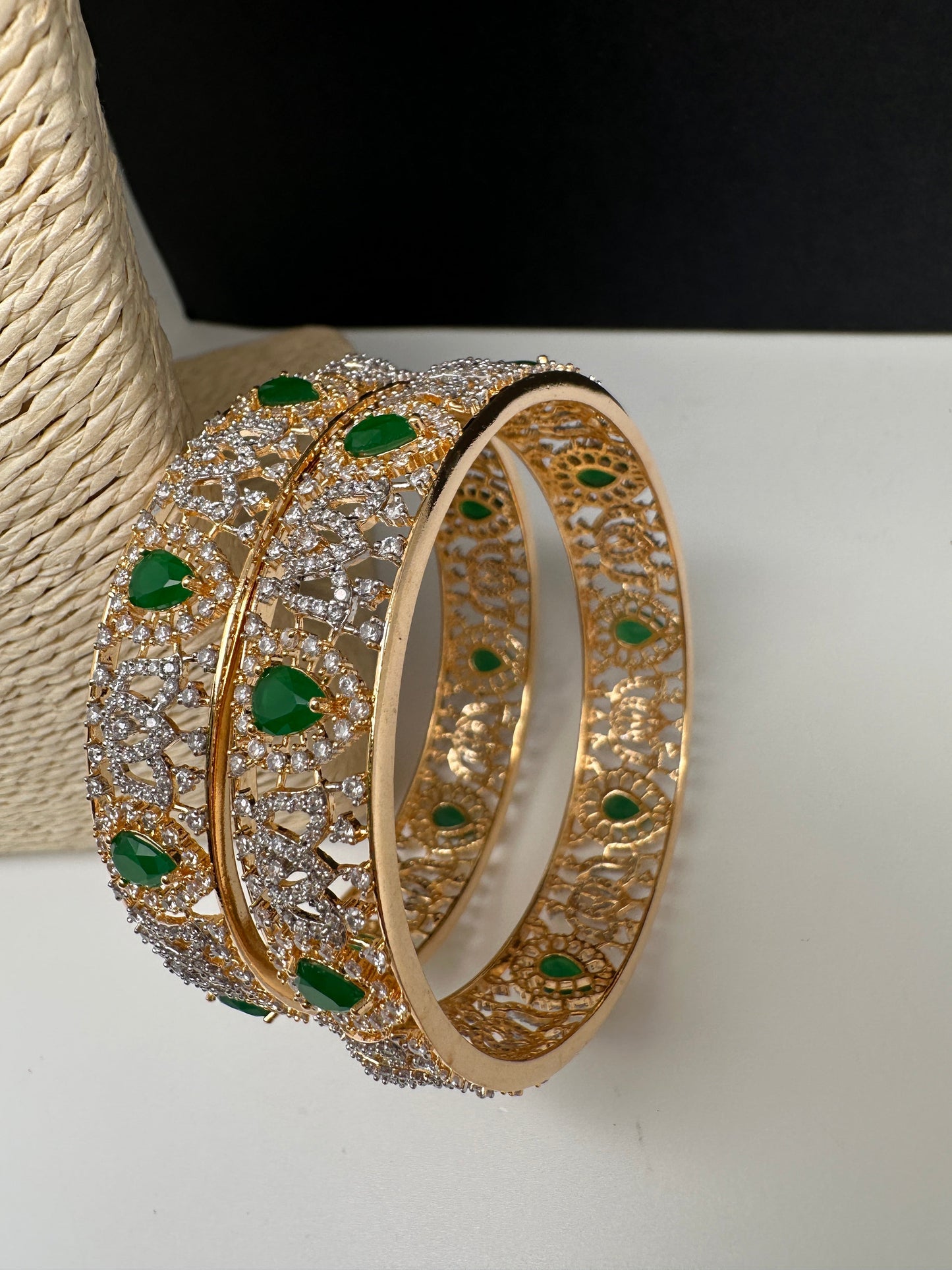 AD Emerald Diamond Bangles