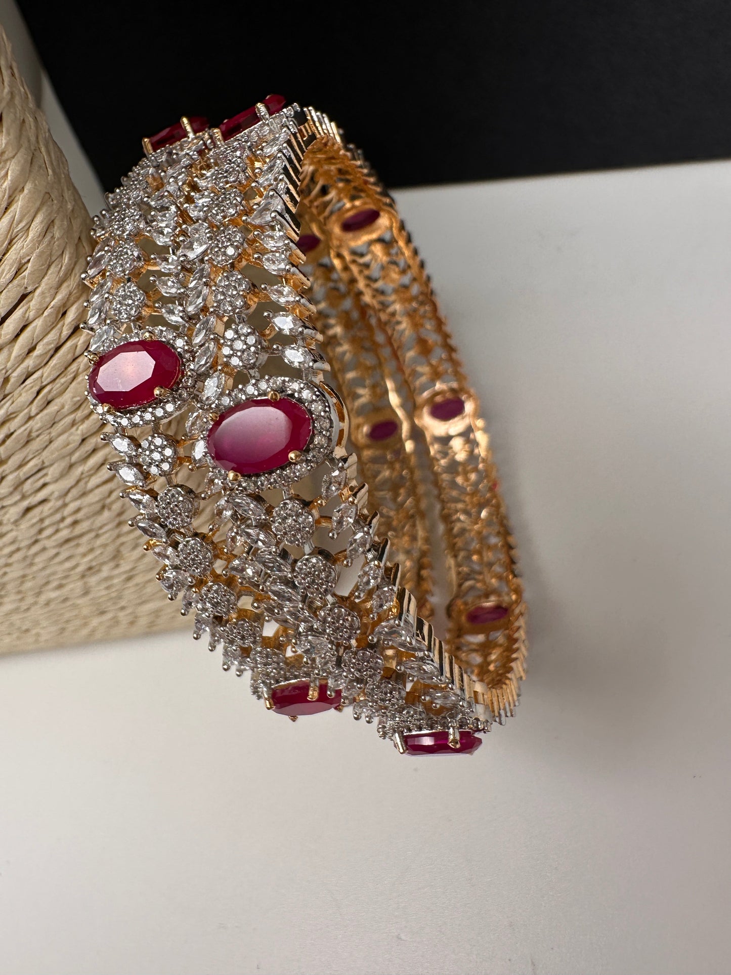AD Ruby Diamond Bangles