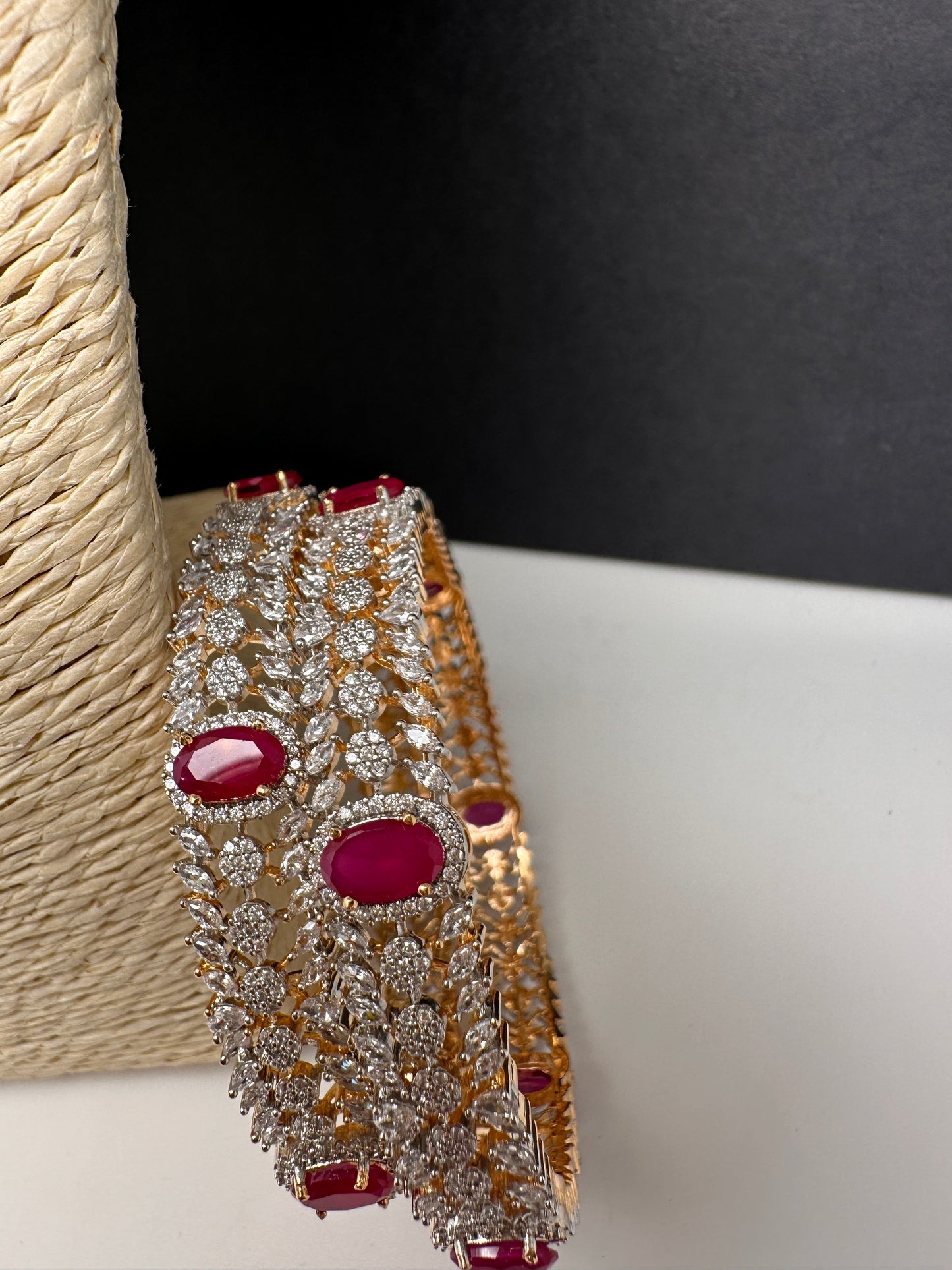 AD Ruby Diamond Bangles