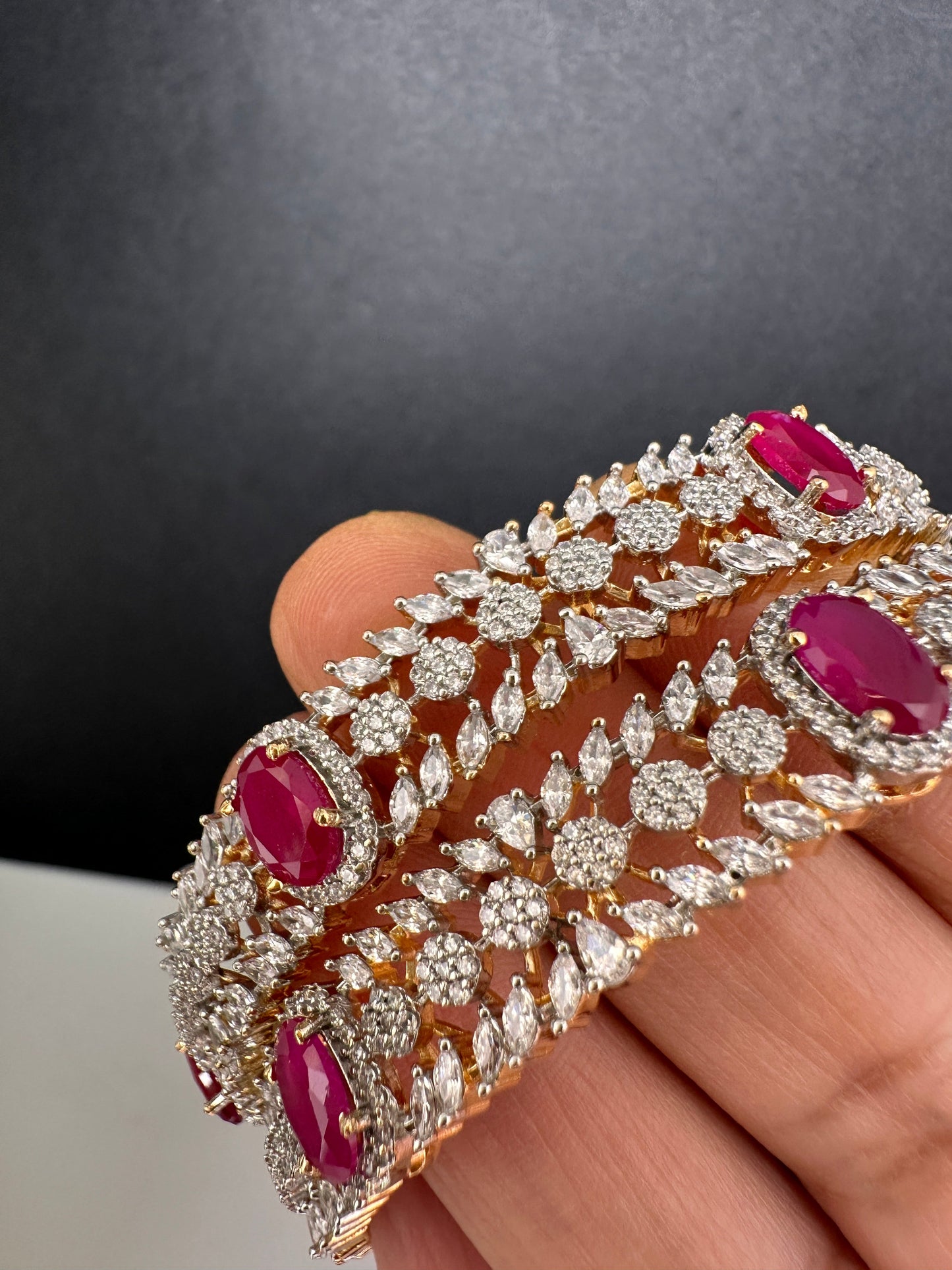 AD Ruby Diamond Bangles