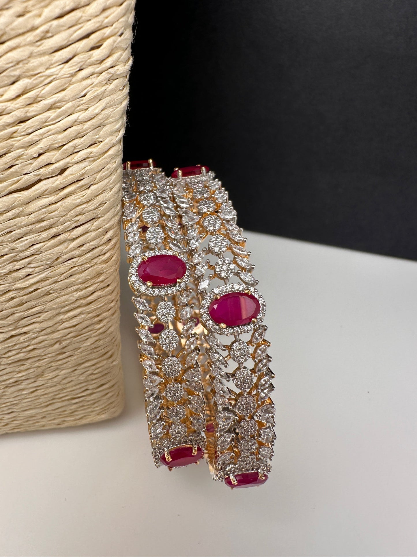AD Ruby Diamond Bangles