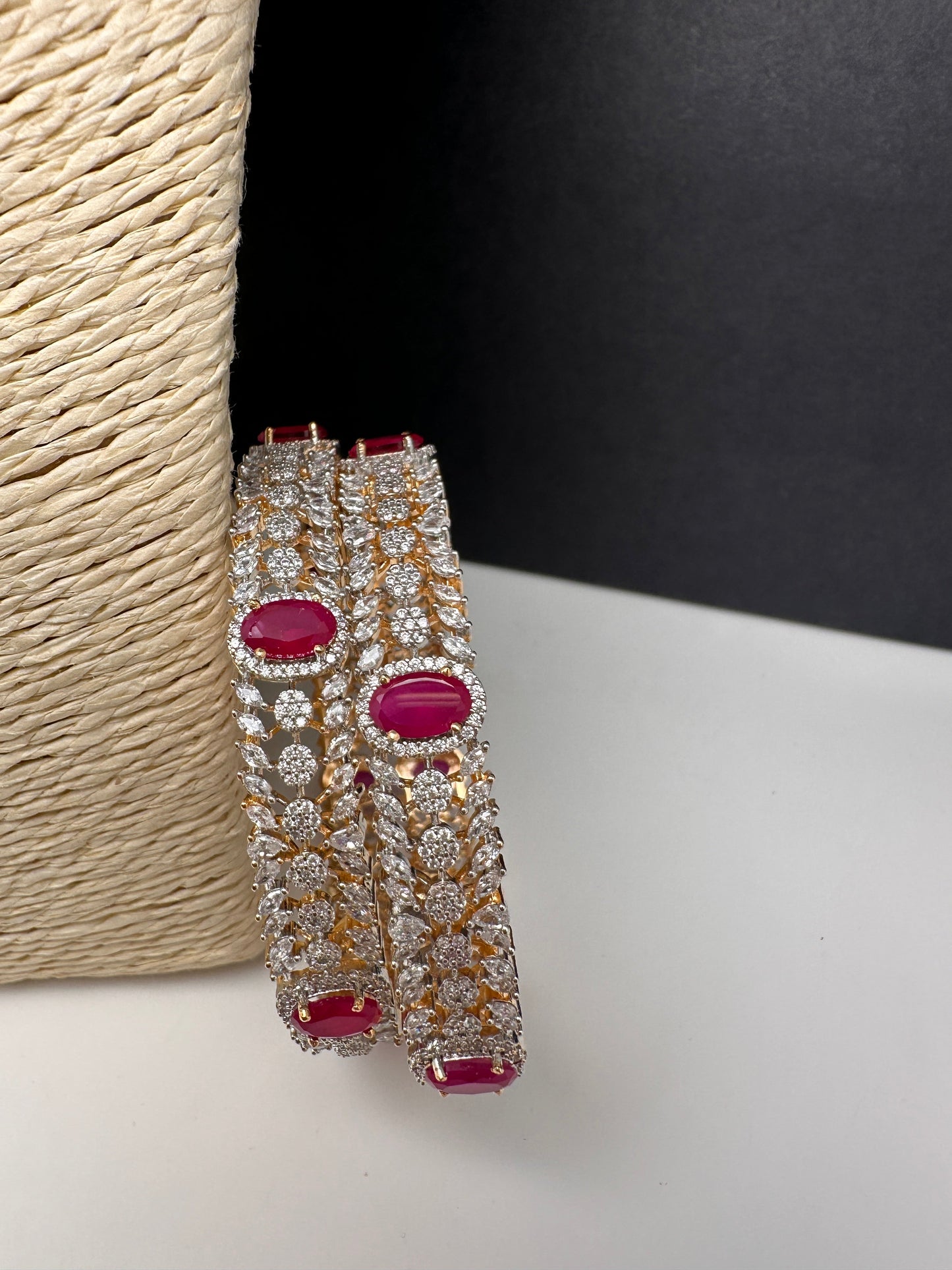 AD Ruby Diamond Bangles