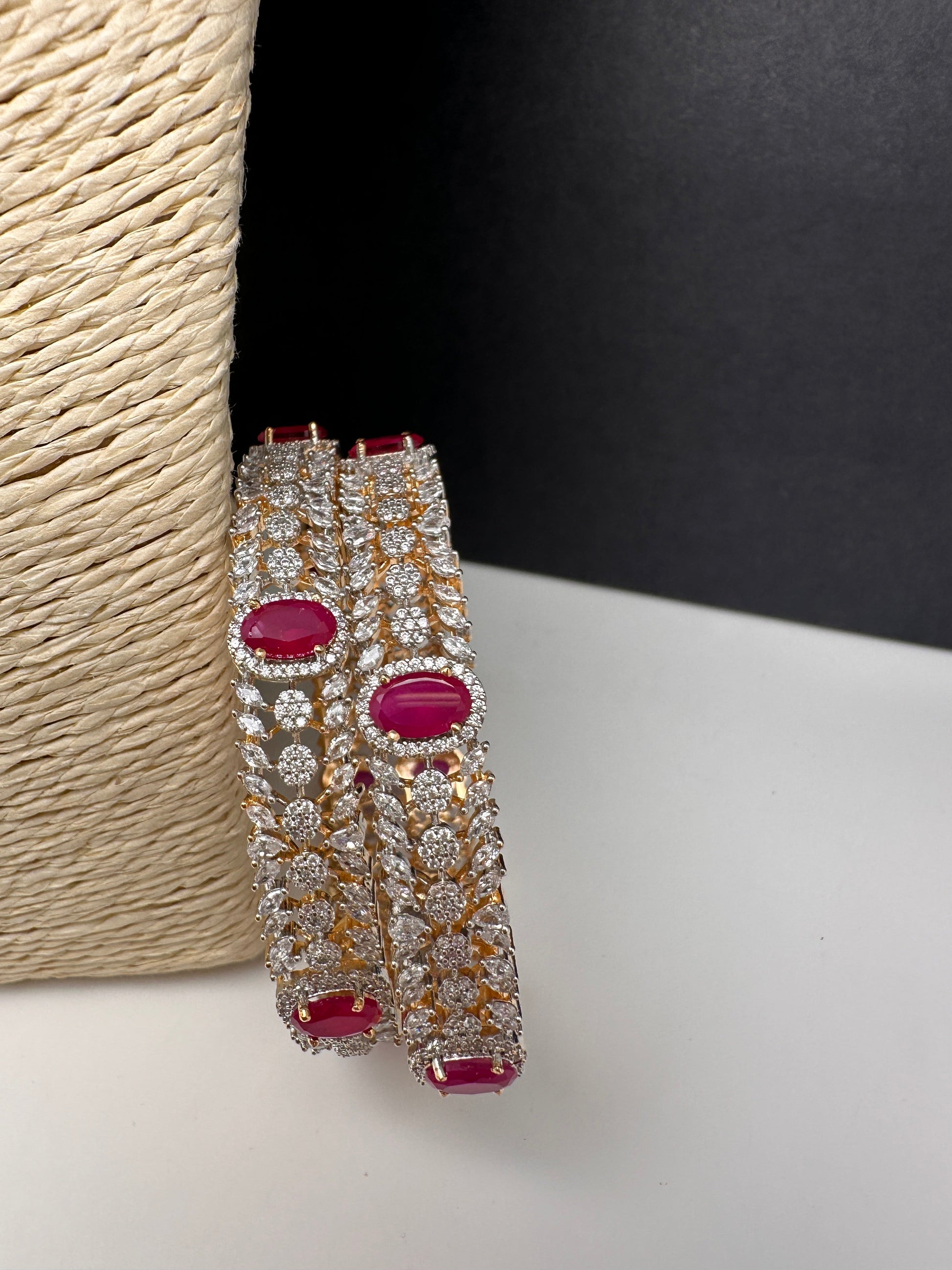 AD Ruby Diamond Bangles
