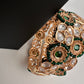 Kundan Green Beads Openable Kada Bangles
