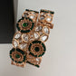 Kundan Green Beads Openable Kada Bangles