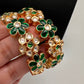 Kundan Green Openable Kada Bangles
