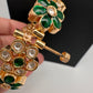Kundan Green Openable Kada Bangles