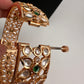 Kundan Floral Green Openable Kada Single Bangle