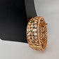 Kundan Floral Green Openable Kada Single Bangle