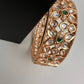 Kundan Floral Green Openable Kada Single Bangle