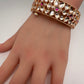 Kundan Floral Red Openable Kada Single Bangle