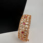 Kundan Floral Red Openable Kada Single Bangle