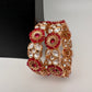 Kundan Red Openable Kada Bangles