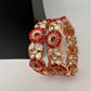 Kundan Red Openable Kada Bangles