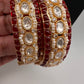 Kundan Red Beads Pearls Openable Kada Bangles
