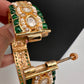 Kundan Green Beads Pearls Openable Kada Bangles