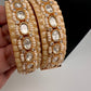 Kundan Ivory Beads Pearls Openable Kada Bangles