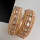 Kundan Ivory Beads Pearls Openable Kada Bangles