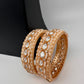 Kundan Ivory Beads Pearls Openable Kada Bangles