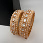 Kundan Ivory Beads Pearls Openable Kada Bangles