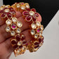 Kundan Red Openable Kada Bangles