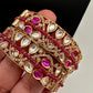 Kundan Pink Openable Kada Bangles