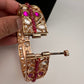 Kundan Pink Openable Kada Bangles