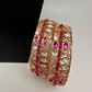 Kundan Pink Openable Kada Bangles