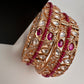 Kundan Pink Openable Kada Bangles