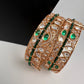 Kundan Green Openable Kada Bangles