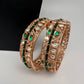 Kundan Green Openable Kada Bangles