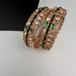 Kundan Green Openable Kada Bangles
