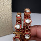 Kundan Red Openable Kada Bangles