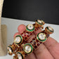 Kundan Red Green Openable Kada Bangles