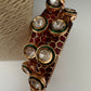 Kundan Red Green Openable Kada Bangles