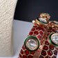 Kundan Red Green Openable Kada Bangles