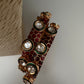 Kundan Red Green Openable Kada Bangles