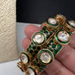 Kundan Green Openable Kada Bangles