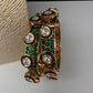 Kundan Green Openable Kada Bangles