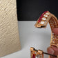 Kundan Red Beads Openable  Square Kada Bangles