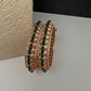 Kundan Green Beads Openable  Square Kada Bangles