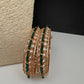 Kundan Green Beads Openable  Square Kada Bangles