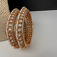 Kundan Pearls Openable  Square Kada Bangles