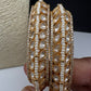 Kundan Pearls Openable  Square Kada Bangles