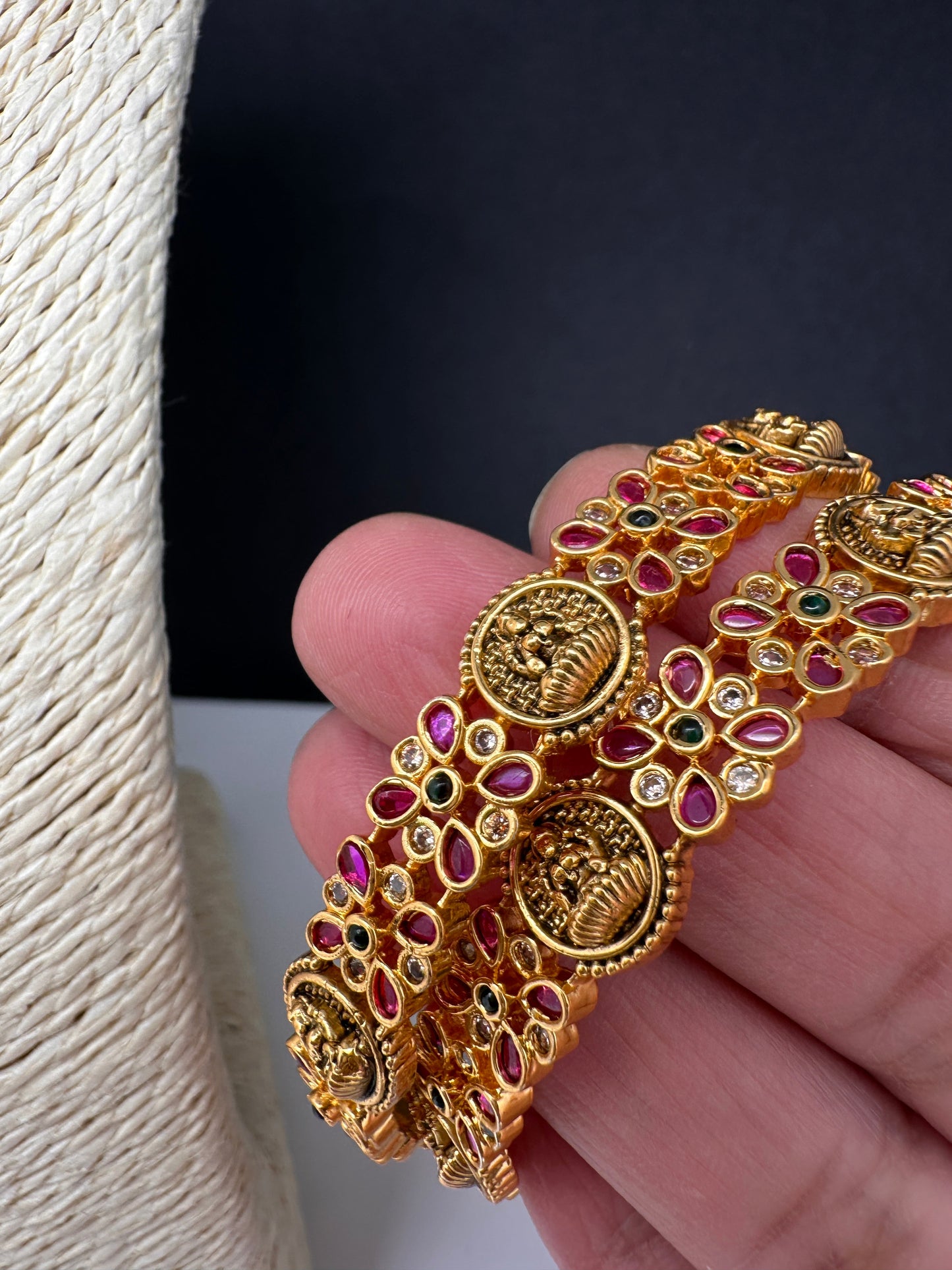 Goddess Lakshmi Kassu Kemp  Bangles