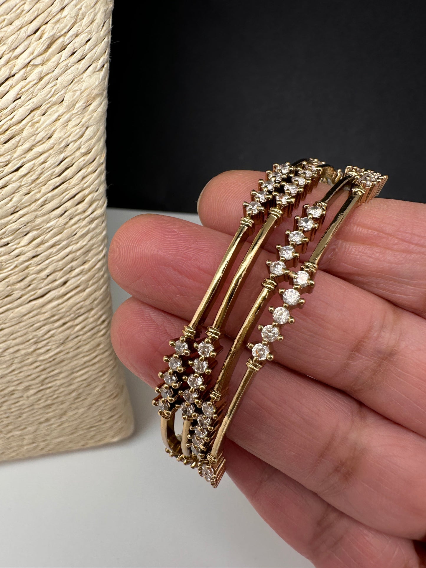 Matte CZ Victorian Bangles