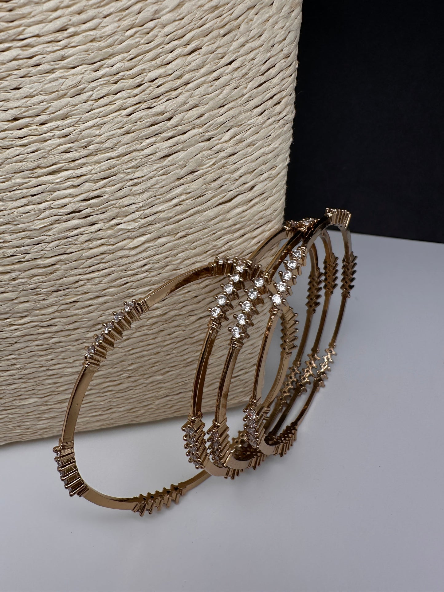 Matte CZ Victorian Bangles